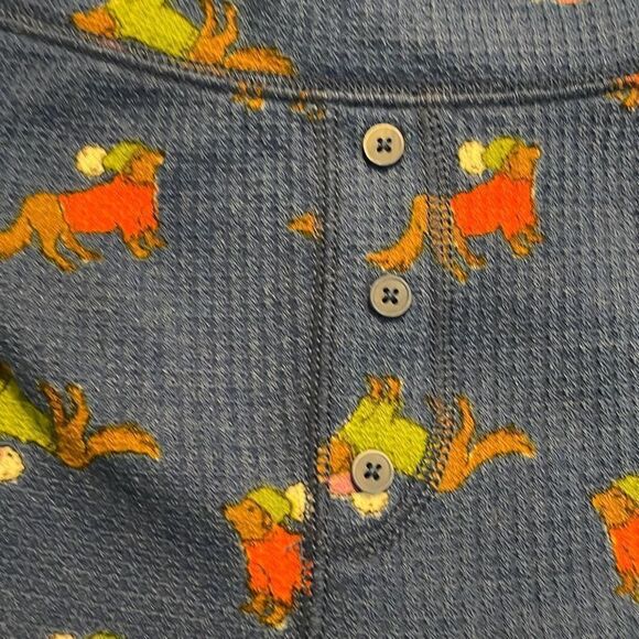 Aerie Dachshund Print Pajama Leggings Blue Waffle Knit Lounge Pants Jogger S - Picture 4 of 10